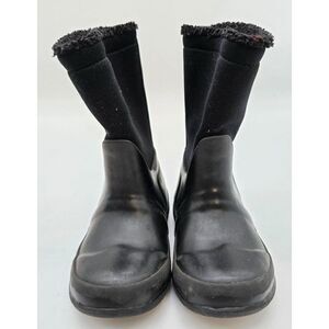 Hunter Black Rubber & Neoprene Rain Boots Kids Size 8.5  Rubber Soles